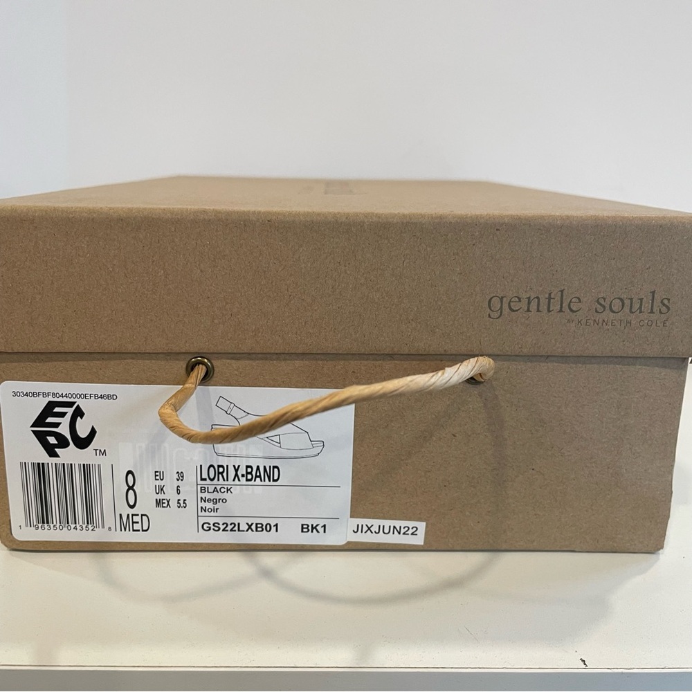 Gentle Souls Black Lori X Band‎ Comfort Sandals Crisscross Women's Size 8 - Picture 9 of 9